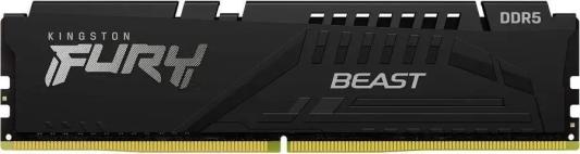 Оперативная память для компьютера 32Gb (1x32Gb) PC5-51200 6400MHz DDR5 DIMM CL32 Kingston Fury Beast Black KF564C32BBE-32
