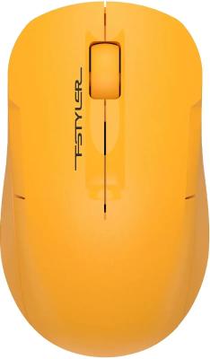 Мышь A4TECH Fstyler FG15C Air2, оптическая, беспроводная, USB, желтый
