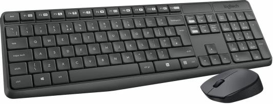 Комплект беспроводной клавиатура+мышь Logitech  MK235 Серый  (920-007949) РФ