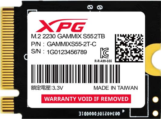 Твердотельный накопитель SSD M.2 2 Tb ADATA Gammix S55 Read 5000Mb/s Write 3200Mb/s 3D NAND TLC SGAMMIXS55-2T-C
