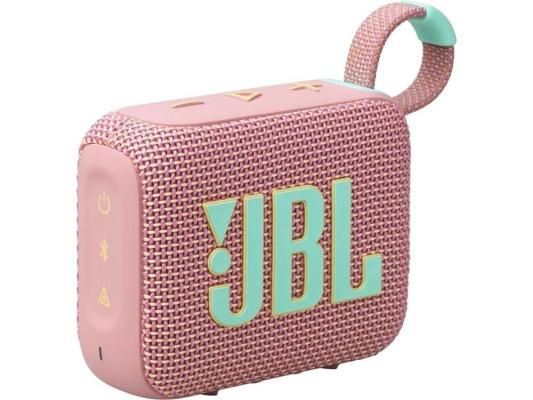 Портативная колонка JBL GO 4, розовый, 5 Вт, Bluetooth 5.3, 750мАч, время работы 7 ч, влагозащита IP67