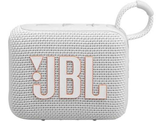 Портативная колонка JBL GO 4, белый, 5 Вт, Bluetooth 5.3, 750мАч, время работы 7 ч, влагозащита IP67
