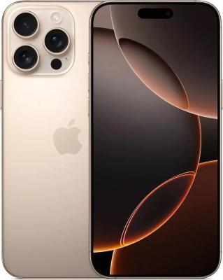 Смартфон Apple A3295 iPhone 16 Pro Max 512Gb бежевый титан моноблок 3G 4G 1Sim 6.9" iOS 18 802.11 a/b/g/n/ac/ax/be NFC GPS