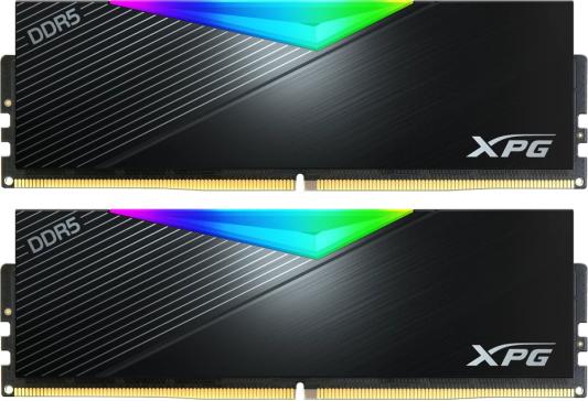 Оперативная память для компьютера 32Gb (2x16Gb) PC5-64000 8000MHz DDR5 DIMM CL38 ADATA XPG Lancer RGB AX5U8000C3816G-DCLARBK