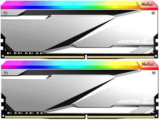 Оперативная память для компьютера 32Gb (2x16Gb) PC5-51200 6400MHz DDR5 DIMM CL32 Netac Z RGB NTZED5P64DP-32S