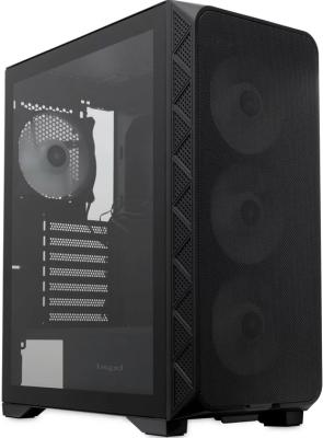 Корпус ATX HSPD M521, Mesh Mid Tower, Black, slide TG, 0.45 SPCC, 4x120mm ARGB ATX, mATX, mITX 160/330/184mm 2x2.5", -, 7xPCI 2xUSB-A 3.0, 1xUSB-A 1.0 390x200x449mm