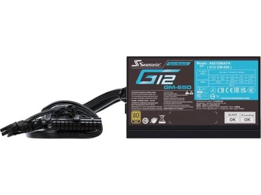 Блок питания ATX 650Вт Seasonic G12 GM-650 80+ Gold 120mm [G12 GM-650 SSR-650FM]