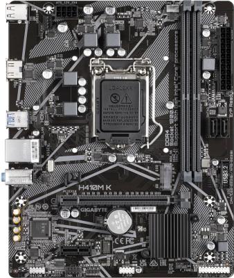Материнская плата Gigabyte H410M K 2.0, LGA1200, Q470, 2*DDR4, 2*SATA, 1*M.2, 2*USB 3.2, 4*USB 2.0, 1*PCIx16, 1*PCIx1, HDMI, mATX