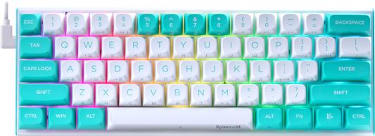 Клавиатура проводная REDRAGON FIDD игровая бело-голубая механическая Magnetic Switch RGB