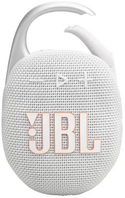 Портативная колонка JBL Clip 5, 1.0, белый, 7 Вт, Bluetooth, 1400мАч, влагозащита IP67