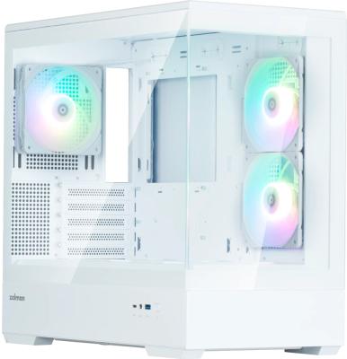 ZALMAN P30 V2, MATX, WHITE, WINDOW, 2x3.5", 3x2.5", 1xUSB TYPE-C, 1xUSB3.0, SIDE 2x120mm ARGB, REAR 1x120mm ARGB, VGA support