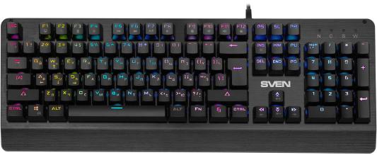 SVEN Клавиатура игровая механическая KB-G9700 (104 кл.+12Fn,RED switch, RGB, мет. корпус)