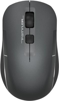 Мышь A4Tech Fstyler FB26CS Air2 серый/черный оптическая 2000dpi silent беспров. BT/Radio USB для ноутбука 4but (FB26CS AIR2 SMOKY GREY)