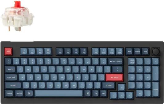 Полноразмерная (96%) механическая клавиатура Keychron V5 Max - 3 типа подключения, 97 клавиш, цвет Carbon Black, переключатели Gateron Jupiter Red