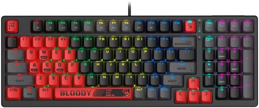Клавиатура A4TECH Bloody S98 Sports Red BLMS Plus,  USB, красный + черный [s98 sports red blms red plus]