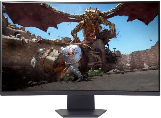 Монитор 31.5" LG UltraGear 32GS60QC-B черный VA 2560x1440 300 cd/m^2 1 ms HDMI DisplayPort Аудио 32GS60QC-B.ARUZ