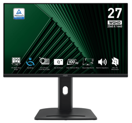 Монитор 27" MSI PRO MP275QPG черный IPS 2560x1440 300 cd/m^2 4 ms HDMI DisplayPort