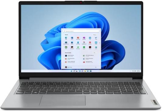 Ноутбук Lenovo IdeaPad 1 15AMN7 15.6" 1920x1080 AMD Ryzen 5-7520U SSD 512 Gb 8Gb WiFi (802.11 b/g/n/ac/ax) Bluetooth 5.2 AMD Radeon Graphics серый DOS 82VG00UAIN