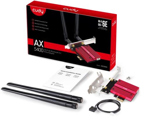 Беспроводной адаптер Wi-Fi 6, Cudy WE3000S, AX5400, Bluetooth 5.3 PCI Express (WE3000S)
