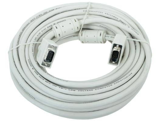 Кабель VGA 15м Gembird 2 фильтра тройное экранирование CC-PPVGA-15M