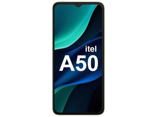 Смартфон Itel A667LP A50 64Gb 3Gb золотистый моноблок 3G 4G 2Sim 6.6" 720x1612 Android 14 8Mpix 802.11 b/g/n GPS GSM900/1800 GSM1900 A-GPS microSD max512Gb