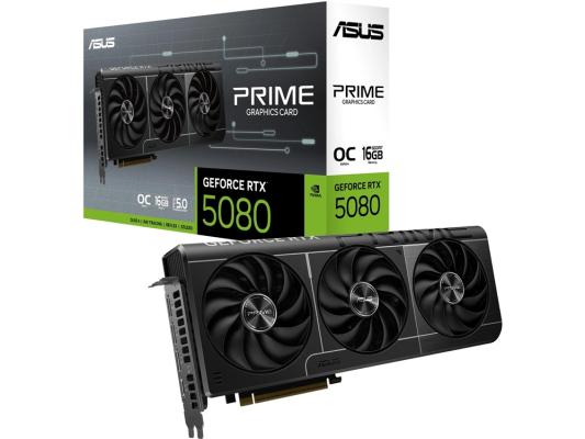 Видеокарта Asus PCI-E 5.0 PRIME-RTX5080-O16G NVIDIA GeForce RTX 5080 16Gb 256bit GDDR7 2655/30000 HDMIx1 DPx3 HDCP Ret