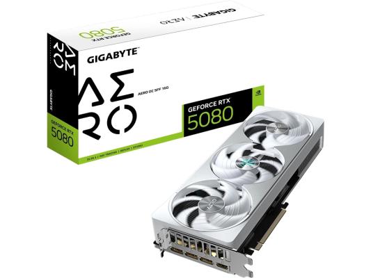 Видеокарта Gigabyte PCI-E 5.0 GV-N5080AERO OC-16GD 1.0 NVIDIA GeForce RTX 5080 16Gb 256bit GDDR7 2730/30000 HDMIx1 DPx3 HDCP Ret