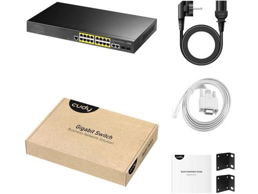 Коммутатор Cudy GS2018PS2-200W (L2) 16x1Гбит/с 2SFP 16PoE+ 200W управляемый