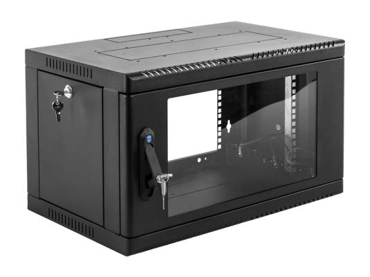 Шкаф коммутационный ЦМО (ШРН-9.500-9005) настенный 9U 600x529мм пер.дв.стекл 200кг черный 470мм 14кг 180град. 346мм IP20 металл