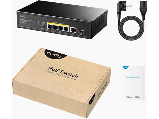 Коммутатор Cudy GS1005PTS1 (L2) 5x1Гбит/с 1SFP 4PoE+ 120W неуправляемый