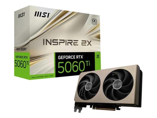 Видеокарта MSI RTX5060Ti INSPIRE 2X OC 8GB GDDR7 128bit 3xDP HDMI 2FAN RTL