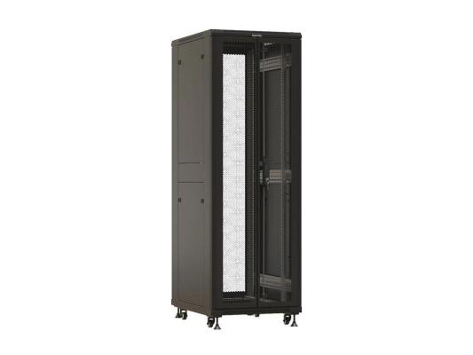 Шкаф серверный Hyperline TTBR-4261-DD-RAL9004 напольный 42U 600x1000мм пер.дв.перфор. задн.дв.перфор. 2 бок.пан. направл.под закл.гайки 800кг черный 910мм 122.2кг 2055мм IP20 сталь