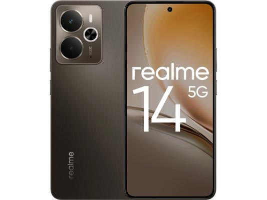 Смартфон Realme RMX5070 14 5G 256Gb 8Gb черный моноблок 3G 4G 2Sim 6.67" 1080x2400 Android 15 50Mpix 802.11 a/b/g/n/ac/ax NFC GPS GSM900/1800 GSM1900 Protect