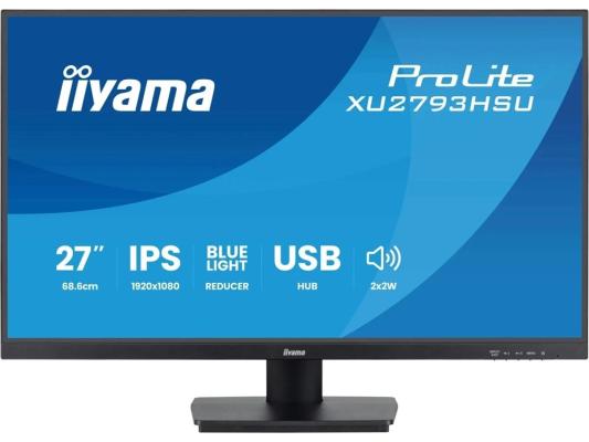 Монитор Iiyama 27" ProLite XU2793HSU-B7 черный IPS LED 16:9 HDMI M/M матовая 300cd 178гр/178гр 1920x1080 100Hz DP FHD USB 3.8кг