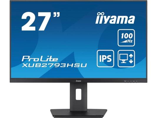 Монитор Iiyama 27" ProLite XUB2793HSU-B7 черный IPS LED 16:9 HDMI M/M матовая HAS Piv 300cd 178гр/178гр 1920x1080 100Hz DP FHD USB 5.4кг