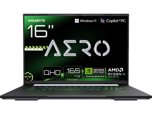 Ноутбук Gigabyte Aero X16 1WH Ryzen AI 7 350 16Gb SSD1Tb NVIDIA GeForce RTX 5070 8Gb 16" IPS WQXGA (2560x1600) Windows 11 Home silver WiFi BT Cam (1WH93KZC94DH)