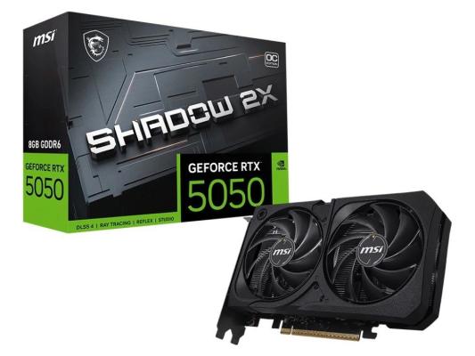 Видеокарта MSI PCI-E 5.0 RTX 5050 8G SHADOW 2X OC NVIDIA GeForce RTX 5050 8Gb 128bit GDDR6 2602/20000 HDMIx1 DPx3 HDCP Ret