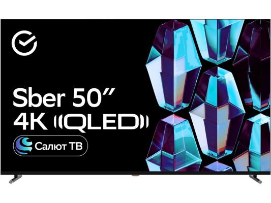 Телевизор QLED Sber 50" SDX-50UQ5234 Салют ТВ Frameless черный 4K Ultra HD 60Hz DVB-T DVB-T2 DVB-C DVB-S DVB-S2 USB WiFi Smart TV (RUS)