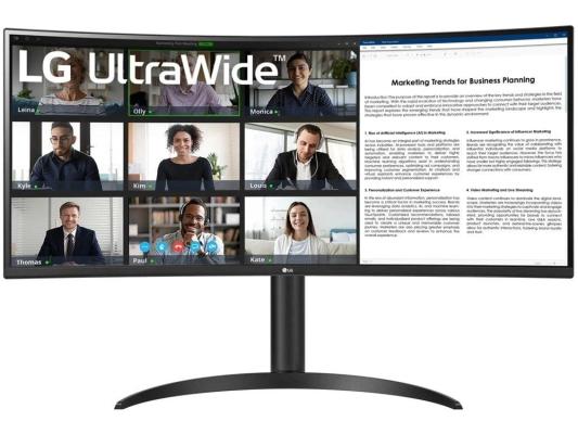Монитор LG 34" UltraWide 34WR55QK-B черный VA LED 21:9 HDMI матовая HAS 300cd 178гр/178гр 3440x1440 100Hz DP Ultra WQHD USB 6.9кг