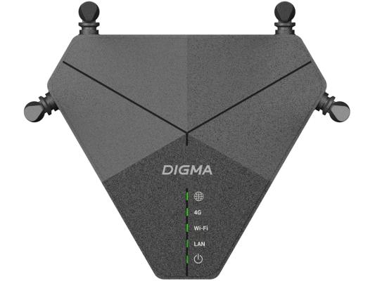 Роутер беспроводной Digma DWR-N302LTE N300 10/100BASE-TX/3G/4G cat. 4 черный