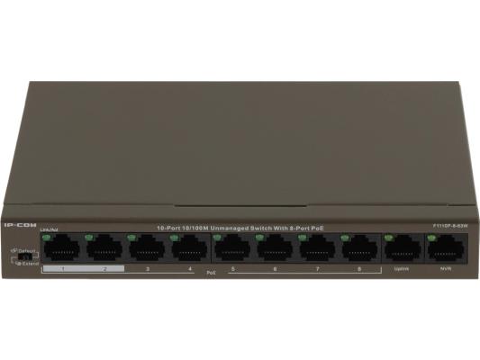 Коммутатор PoE IP-COM F1110P-8-63W неуправляемый 10-Ports 10/100 Mbps Base-TX / 8-Ports PoE (PoE бюджет 58W)