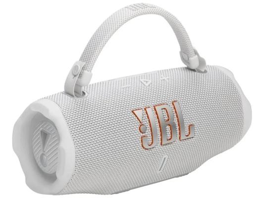 Портативная колонка JBL Charge 6, 1.0, белый, 45 Вт, Bluetooth, 7500мАч, влагозащита IP67