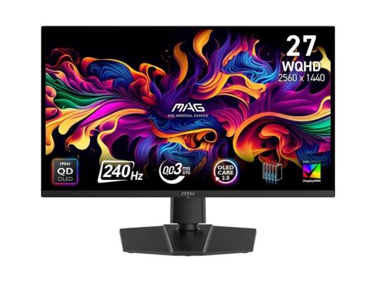 Монитор MSI 26.5" Mag 271QP QD-OLED X24 черный QD OLED LED 16:9 HDMI матовая HAS Piv 240cd 178гр/178гр 2650x1440 240Hz DP Quad HD 2K (1440p) 8кг