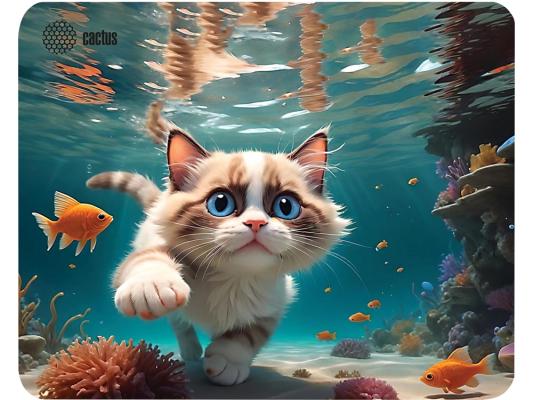 Коврик для мыши Cactus Fish Cat CS-MPC-D15M 300x250x3мм ткань резина рисунок