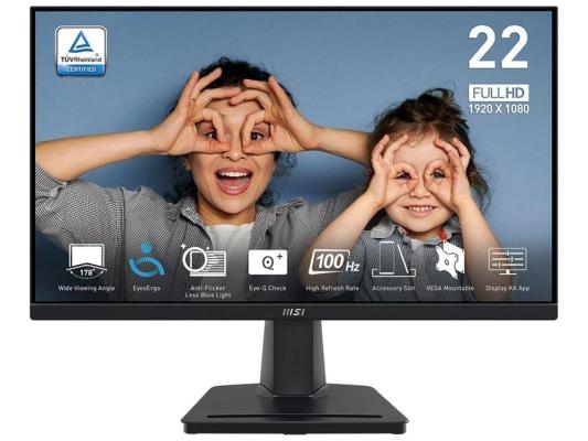 MSI PRO MP225V 21,45" 16:9 FHD(1920x1080) VA Flat, 1ms(MPRT),4000:1,100M:1,300nit,178/178,HDMI 1.4b,Tilt,VESA,100Hz,Black,1y war-ty