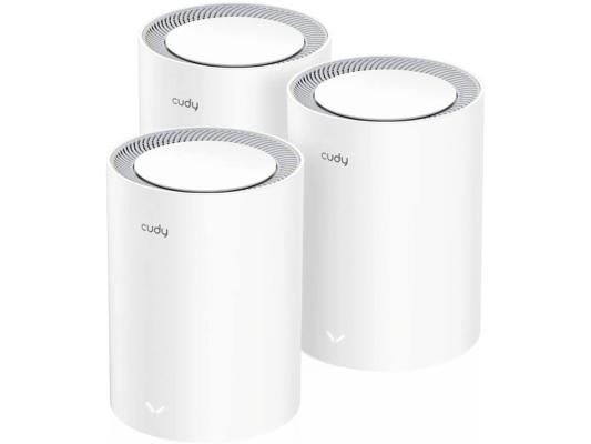 Маршрутизатор CUDY BE3600 Wi-Fi 7 Mesh Solution Gigabit Dual Band 3-Pack, Chipset Broadcom, 802.11be/ax/ac/a/b/g/n, 2882Mbps at 5GHz + 688Mbps at 2.4GHz, 3 x 10/100/1000Mbps Ports, Internal antennas, Zerotier/PPTP/L2TP/OpenVPN/WireGuard, MLO, MU-MIMO, Guest network, WPS, DDN