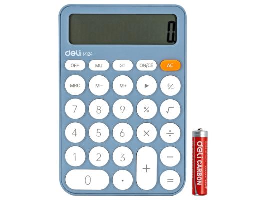 Калькулятор настольный Deli EM124BLUE синий 12-разр.