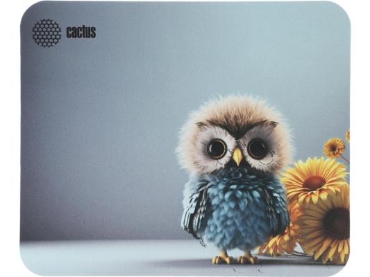 Коврик для мыши Cactus Owl gray CS-MPC-D12M 300x250x3мм ткань резина рисунок