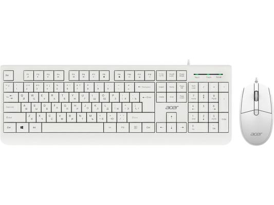 Комплект проводной клавиатура + мышь Acer OCC400, USB, белый [zl.acccc.014]