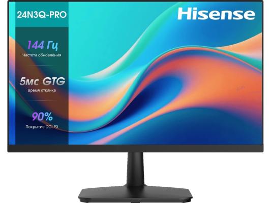 Монитор Hisense/ 24"/1920x1080, IPS/ELED, 16:9, матовый, 144Гц, время отклика 5мс, 250кд/м2, 1000:1, VGA, HDMI, Display Port, встроенный блок питания, встроенные колонки 2х2Вт, черный 2025